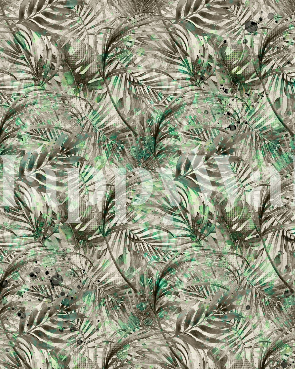 Tropical graphic paradise mural σε ένα δωμάτιο