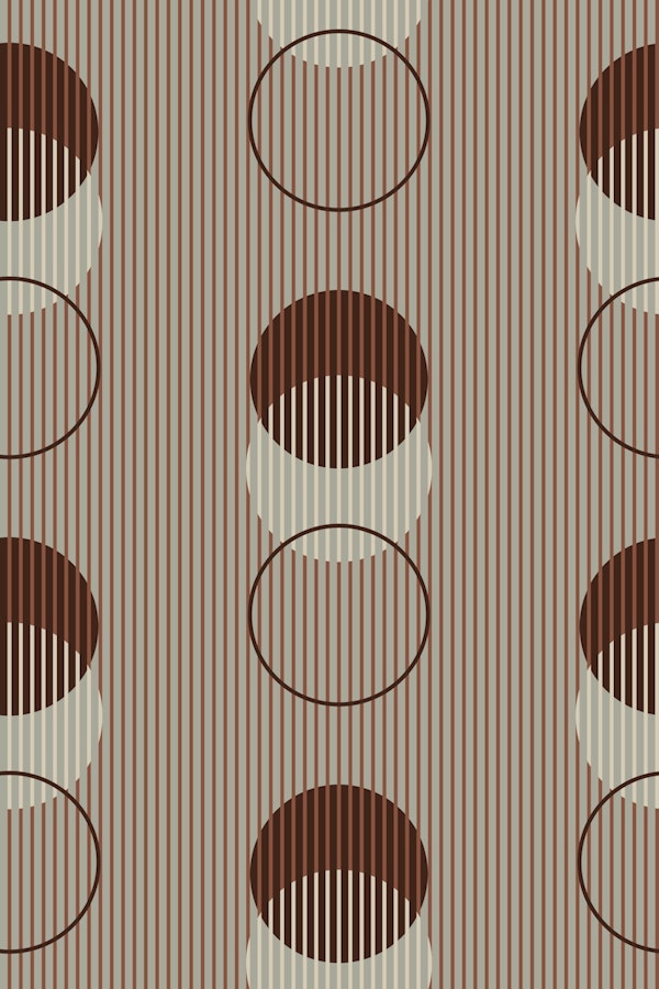 Geometric Dots & Stripes – Brown & Gray L