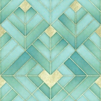Art Deco Abstract in Turquoise behang
