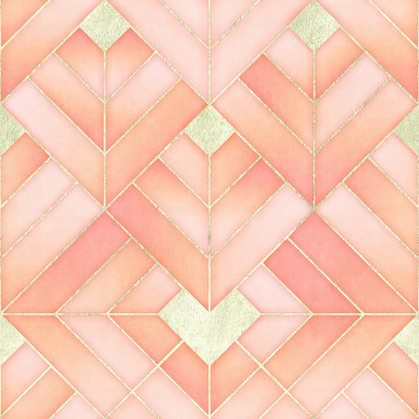 Art Deco Abstract in Rose Quartz