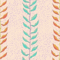 Tropical Vines Stripe Peach papel de parede