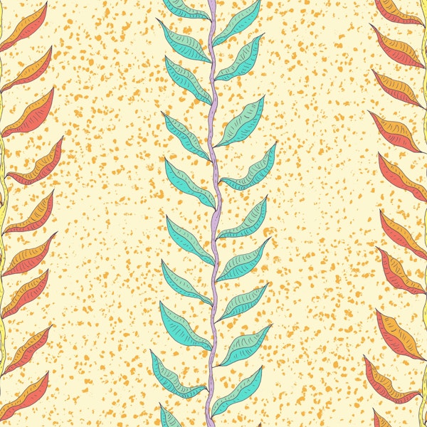 Tropical Vines Stripe Yellow