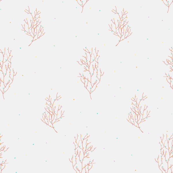 Whimsical Coral Twigs Grey