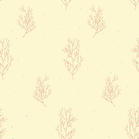 Whimsical Coral Twigs Yellow wallpaper