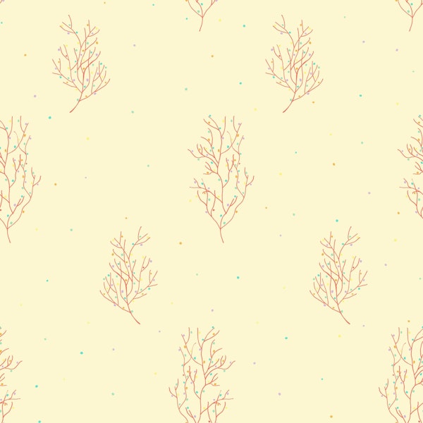 Whimsical Coral Twigs Yellow