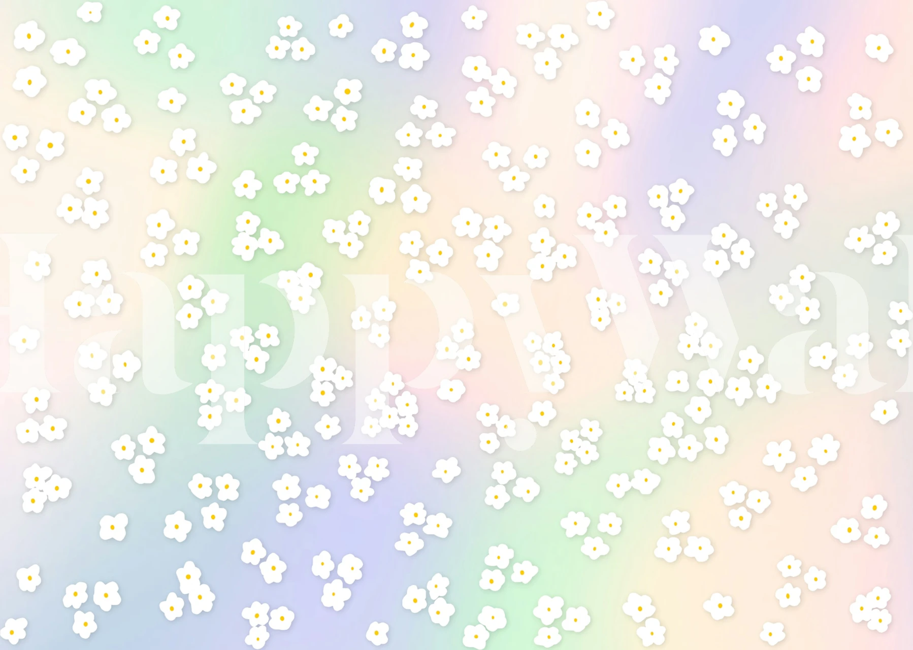 Happy Daisy Flower Rainbow tapeta v pokoji