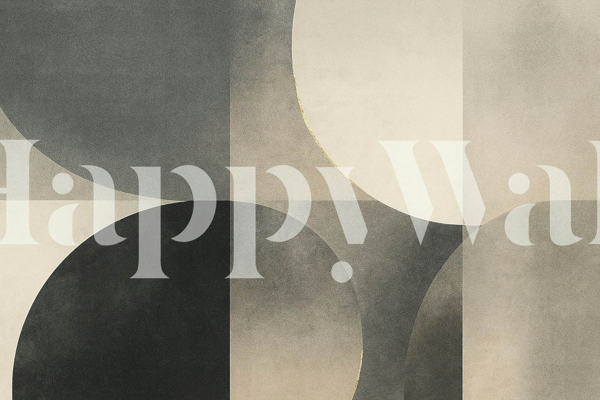 Geometric pattern with black and white shapes in circles and squares wallpaper