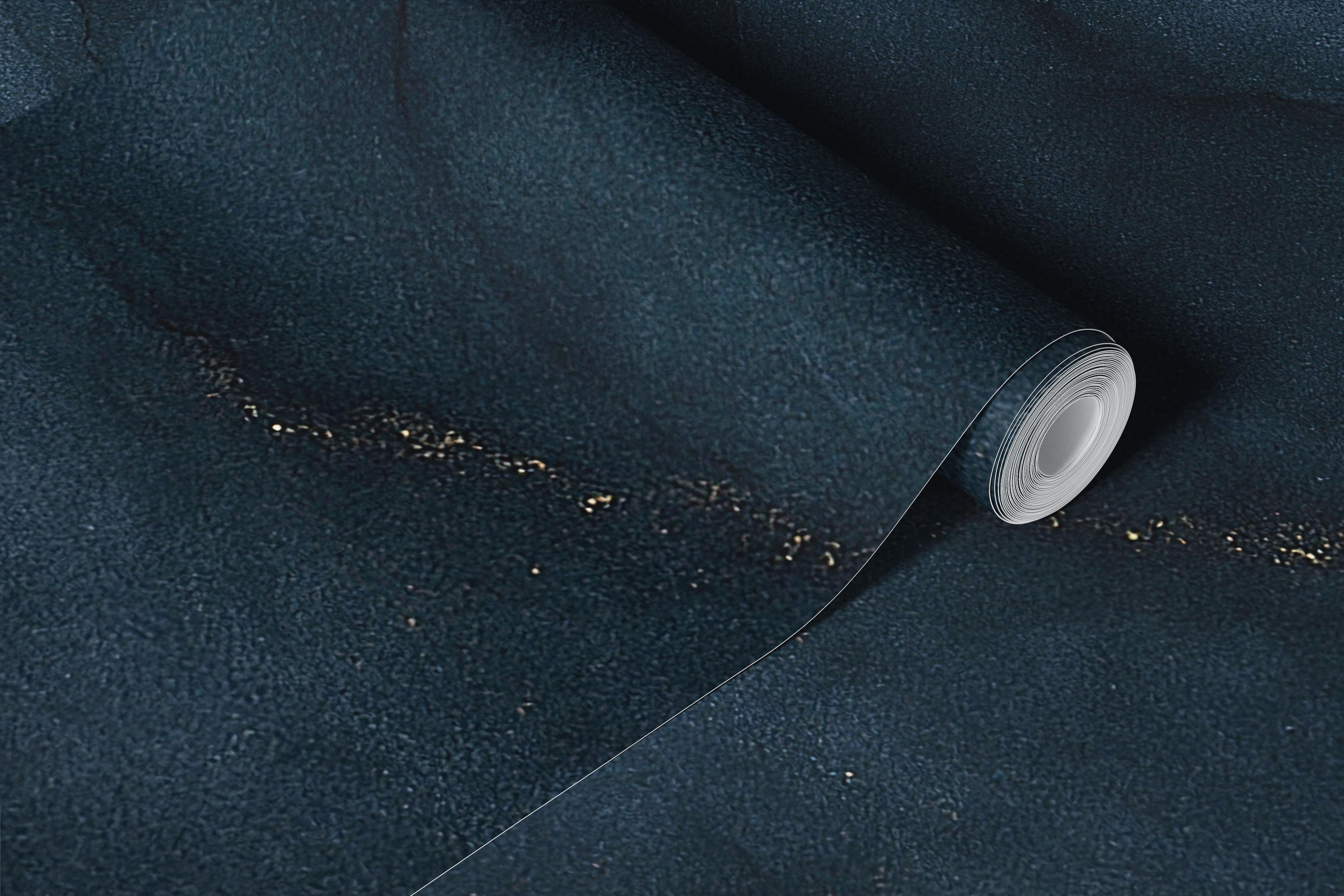 Abstract navy blue and gold marbled wallpaper