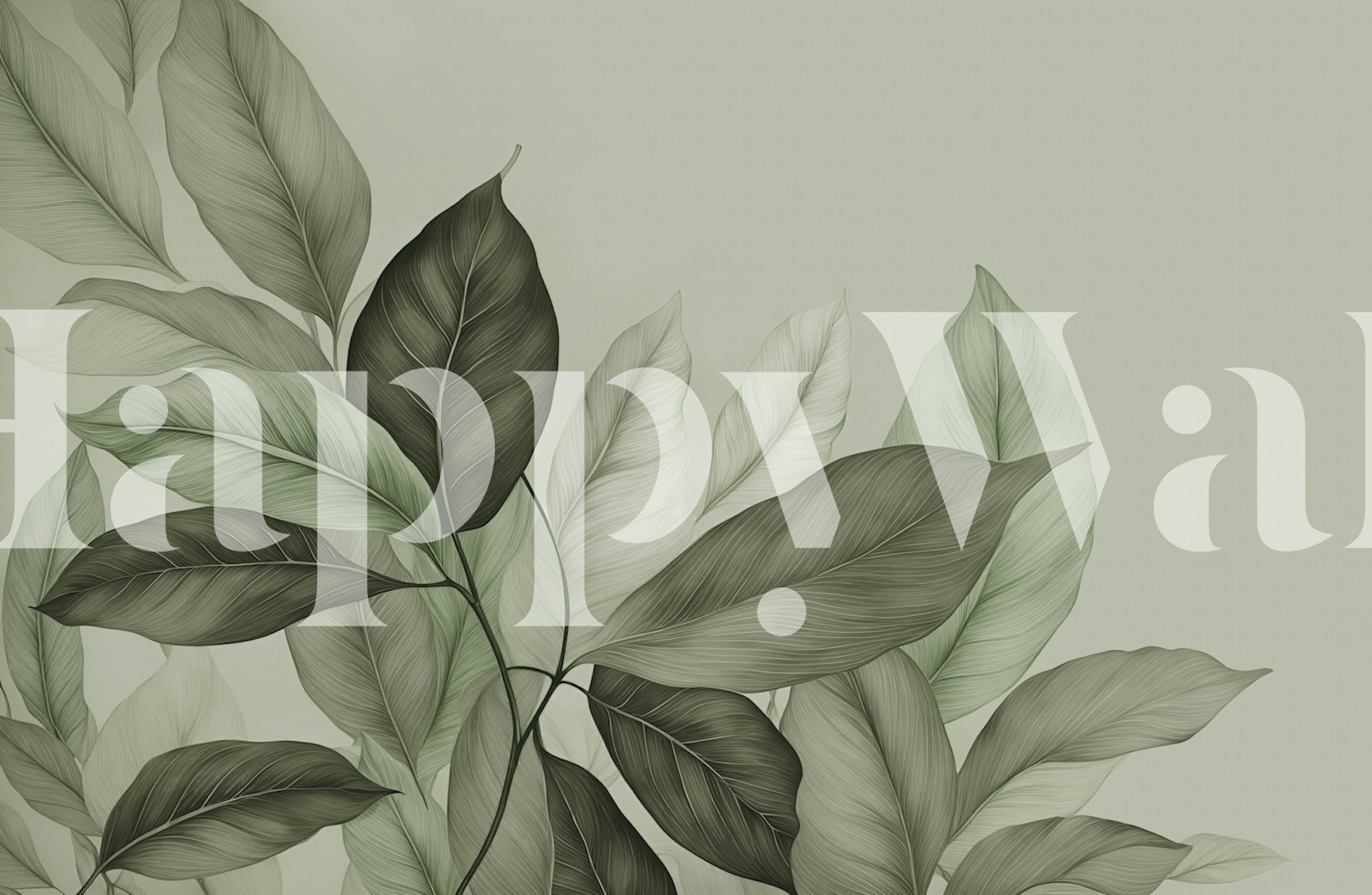 Papel pintado Soft Botanical Foliage en la habitación