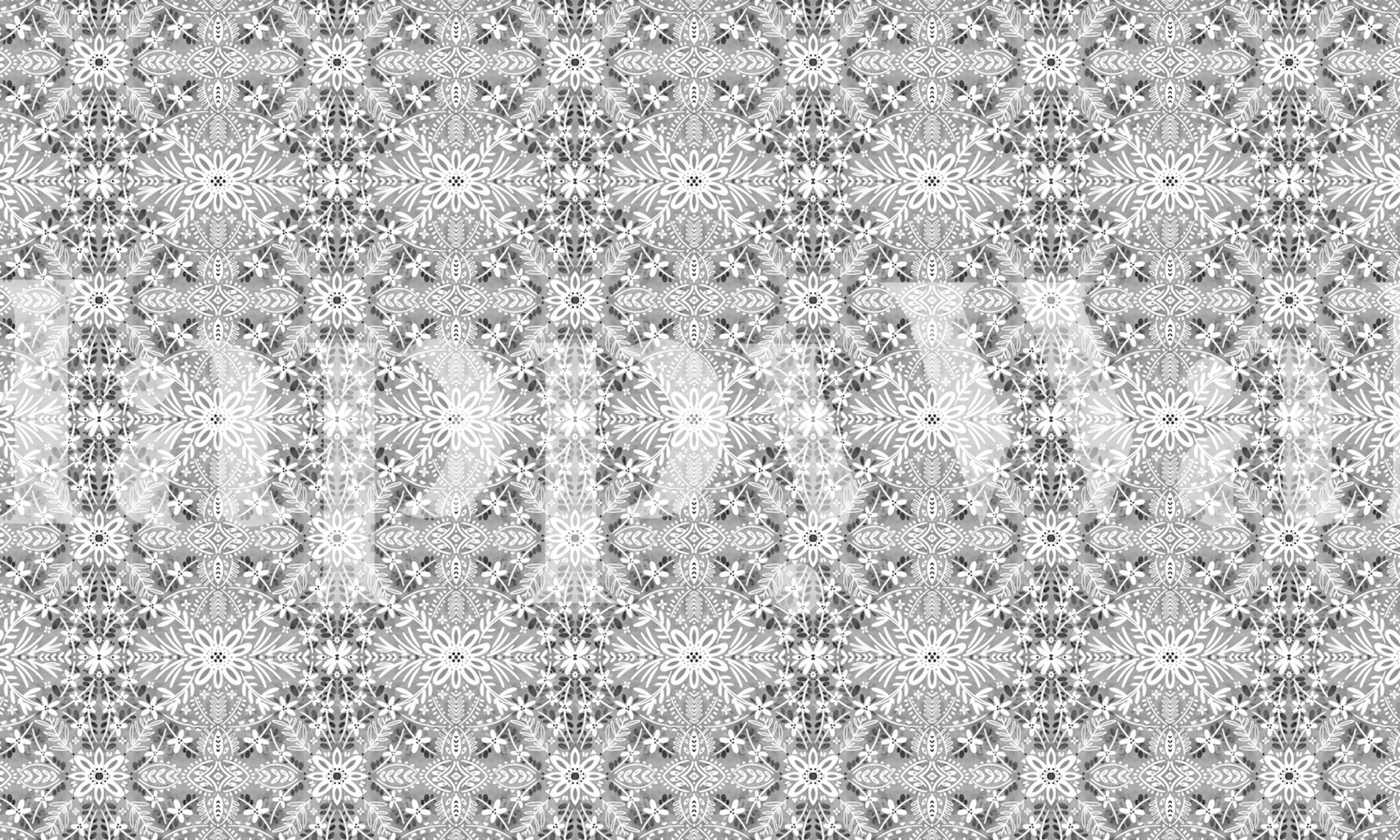 Tapeta Ornate Grey Florals u sobi