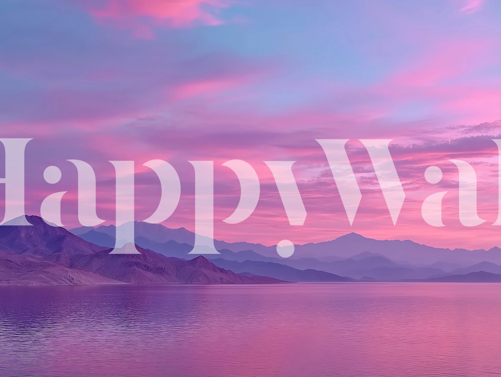 Serene pink sunset wallpaper in a room