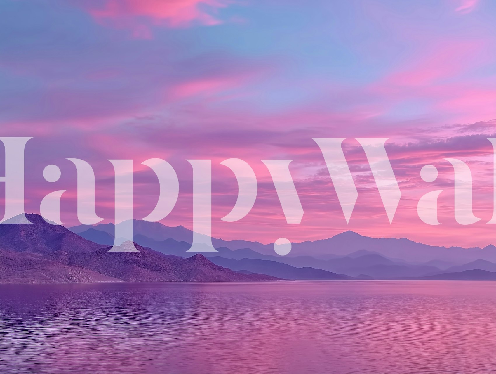 Papier peint Serene Pink Sunset dans une pièce