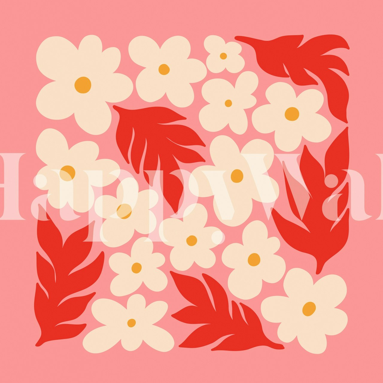 Abstract Floral Harmony wallpaper v pokoji