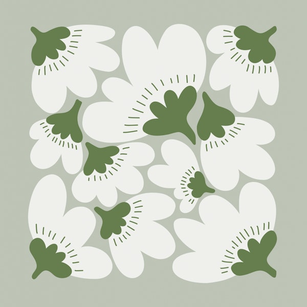Soft Green Floral Serenity – Modern Bloom