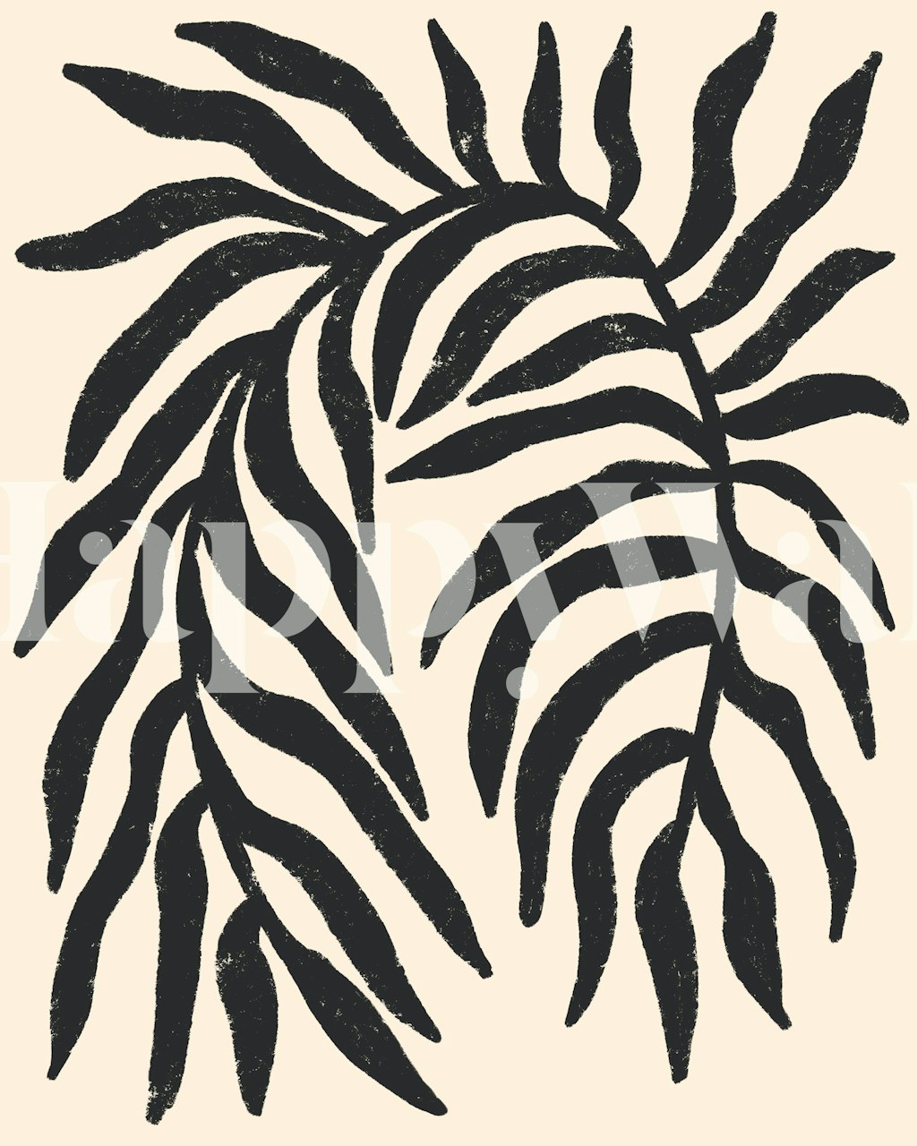 Black silhouette wallpaper in a room