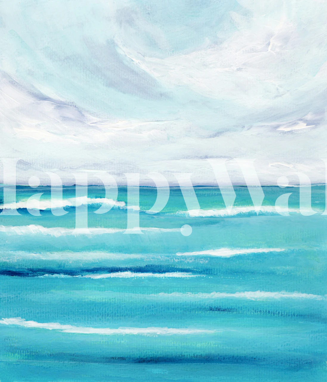 Abstract ocean waves in shades of blue and teal wallpaper