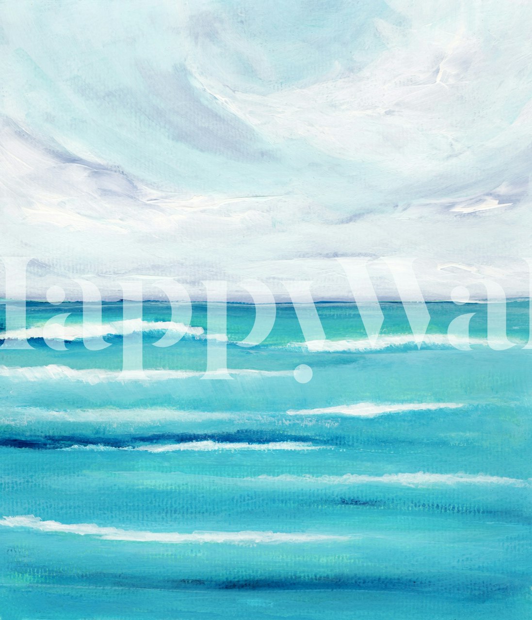 Abstract ocean waves in shades of blue and teal wallpaper