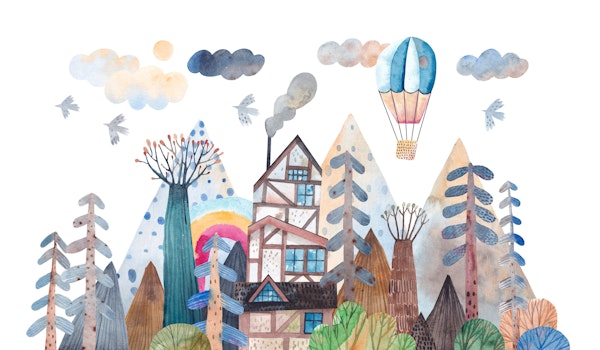 Whimsical Forest Landscape Art