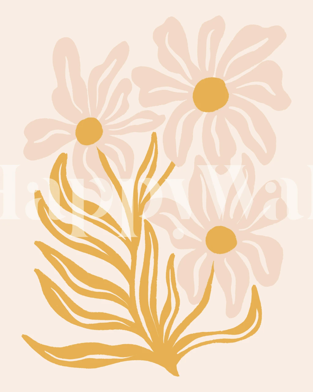 Earthy Flowers wallpaper in a room