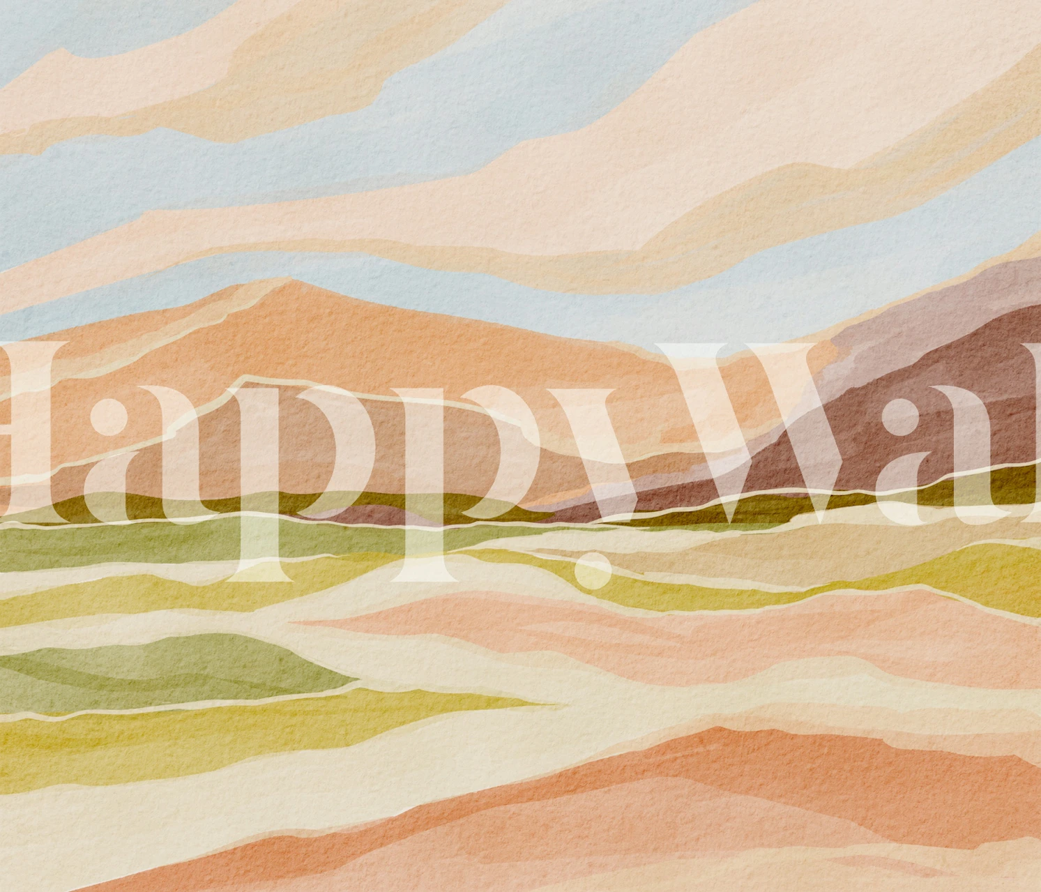 Colorful Hillside Horizon tapetti huoneessa