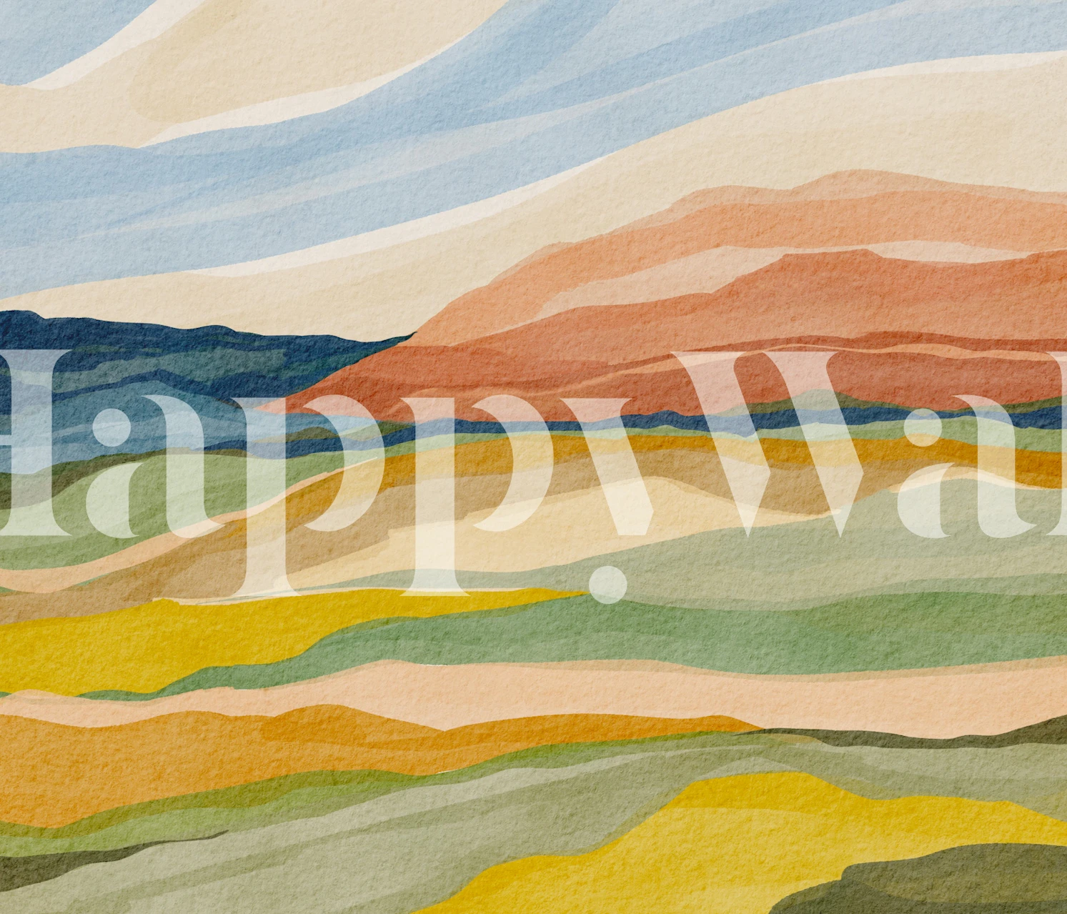 Soft horizon landscape in muted colors wallpaper