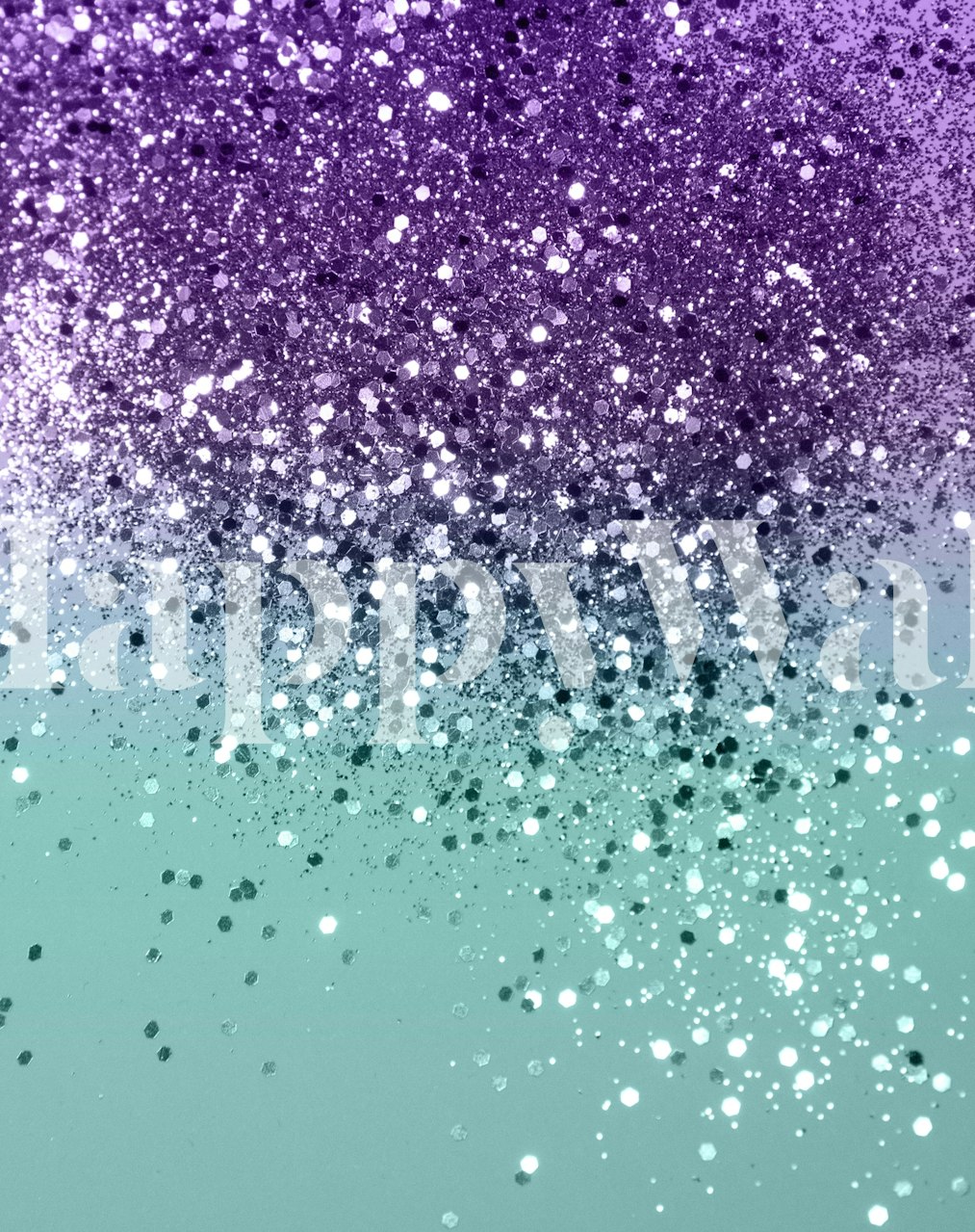 Purple Teal Mermaid Glitter Tapete in einem Zimmer
