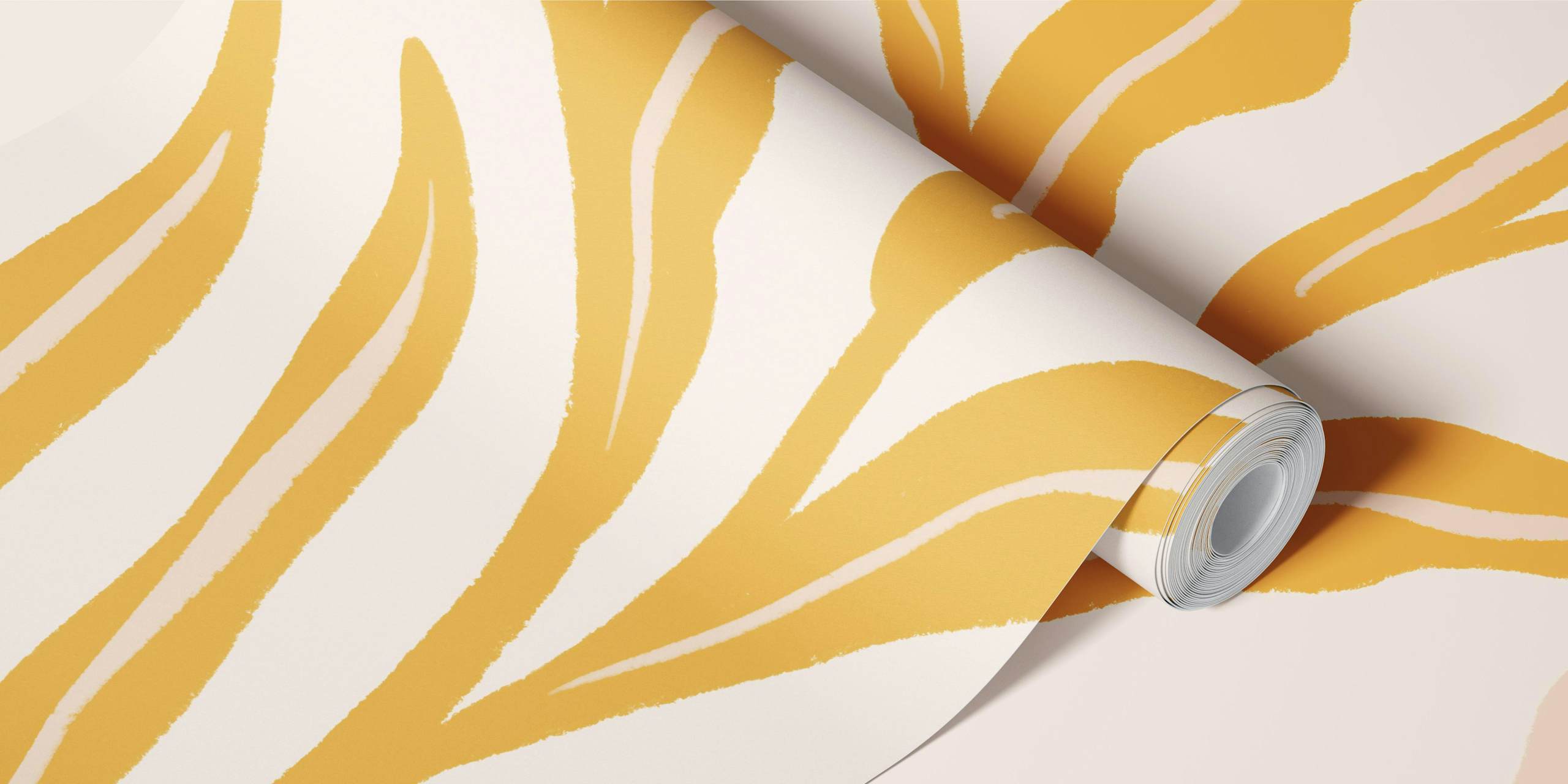 Stylized floral illustration in earth tones on soft background wallpaper