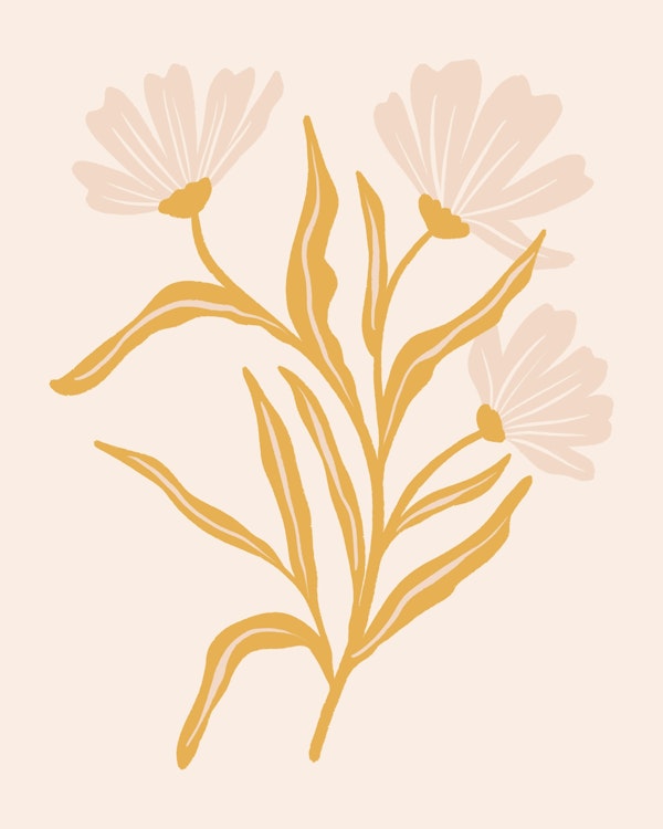 Modern Wildflowers in Earth Tones