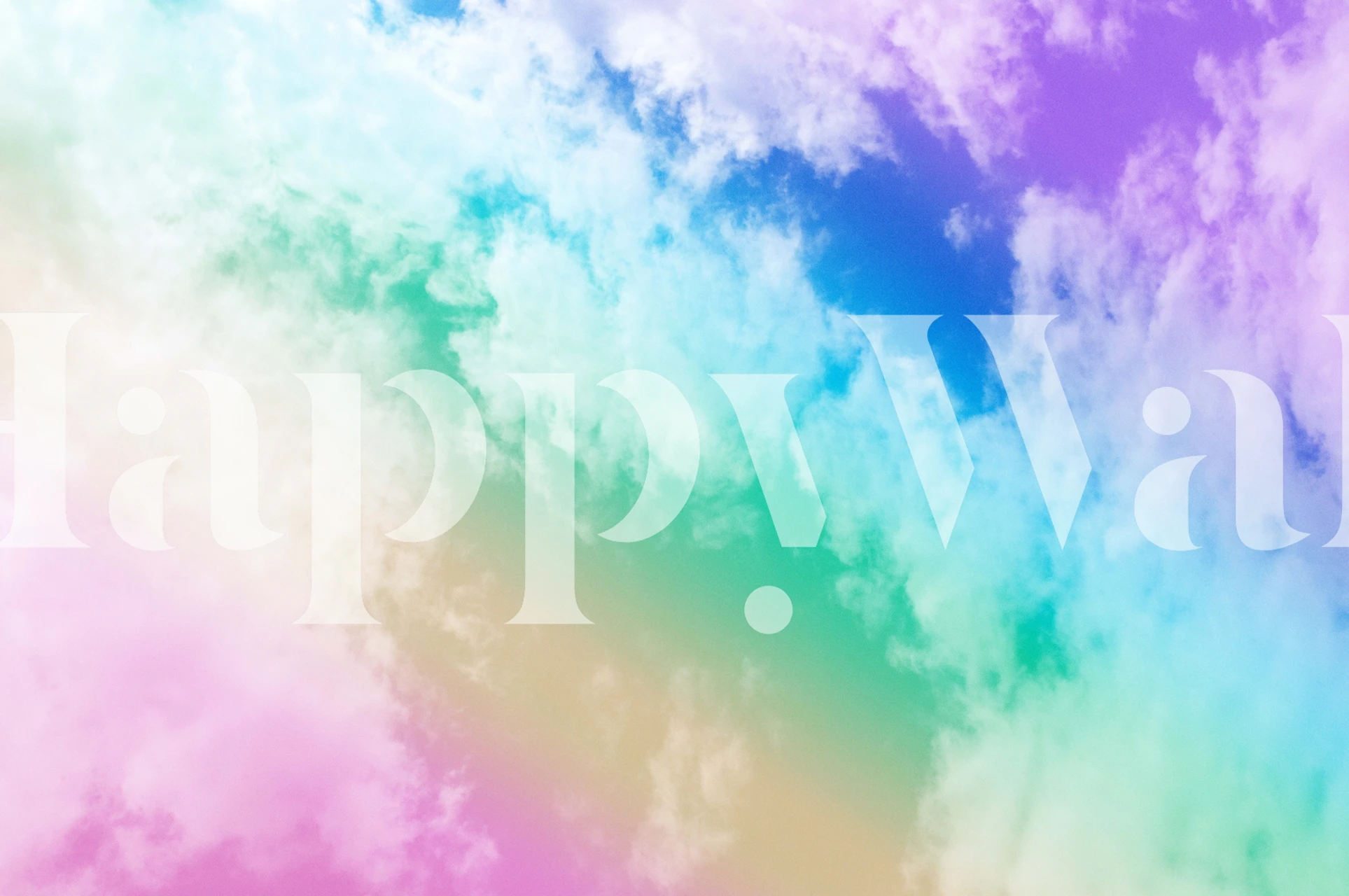 Unicorn Rainbow Clouds wallpaper in a room