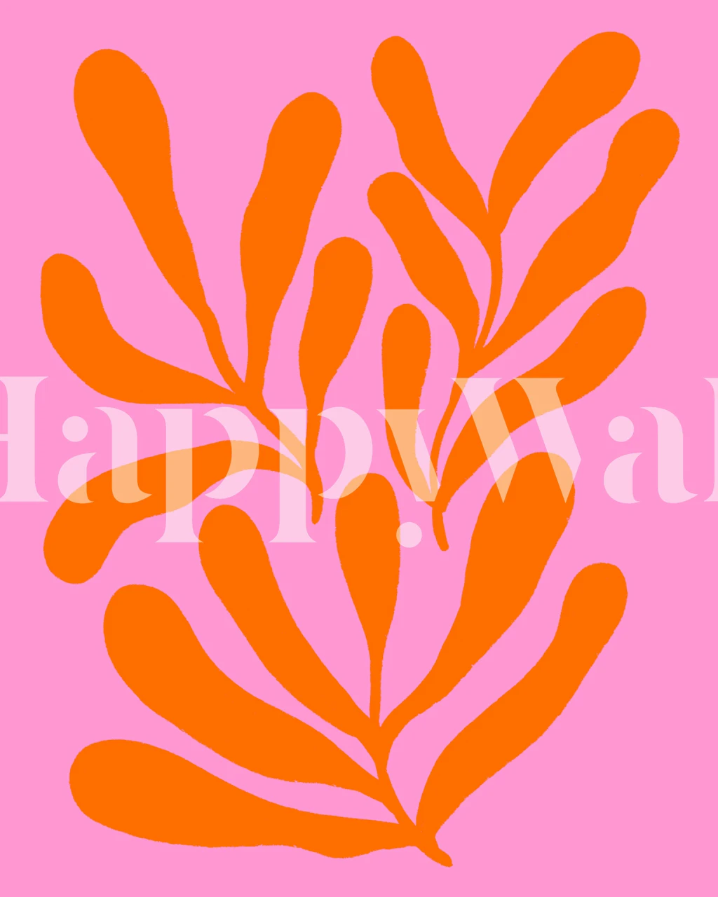 Colorful branches wallpaper in a room