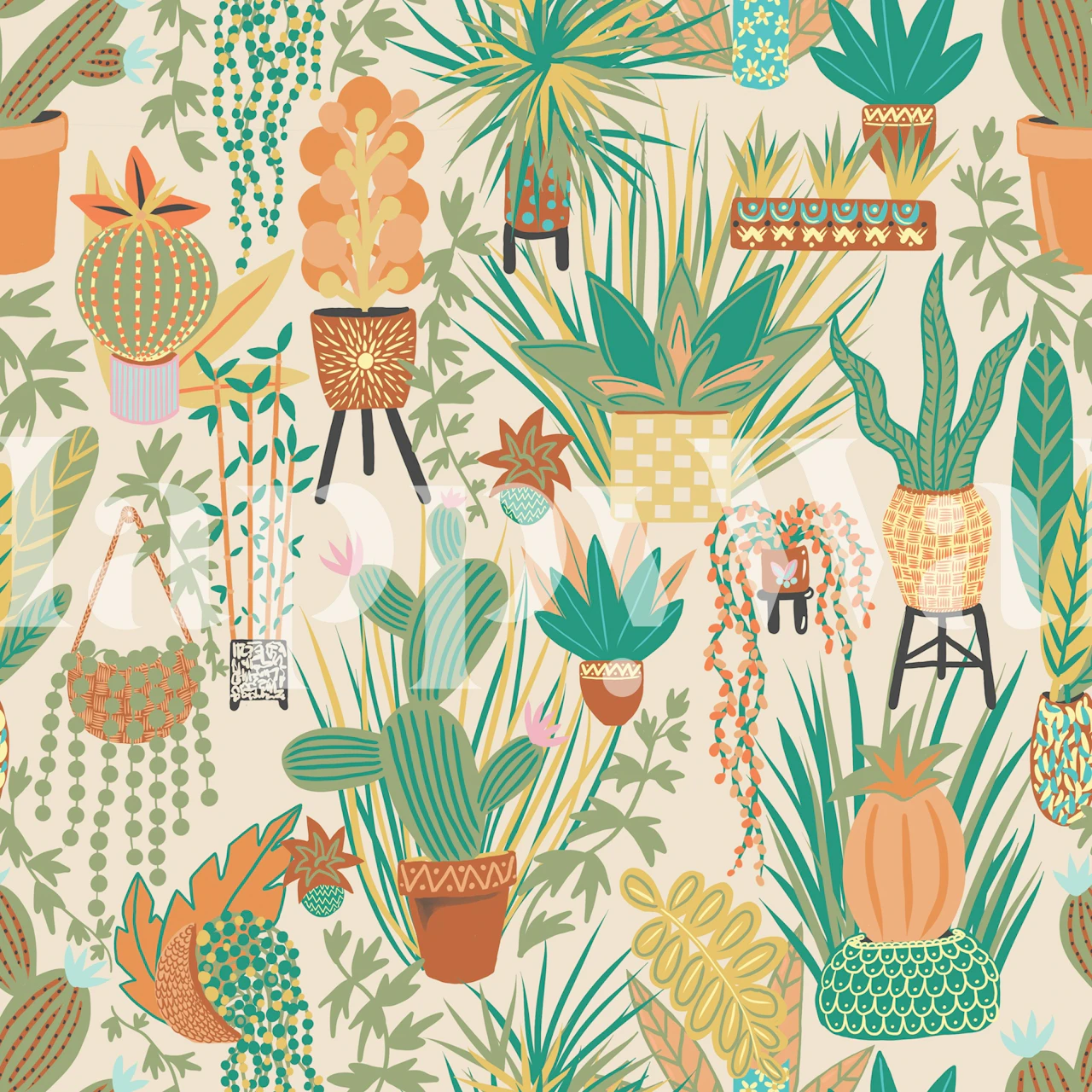 Succulent Surprise wallpaper in a room