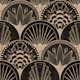 Art Deco Golden Fans - black