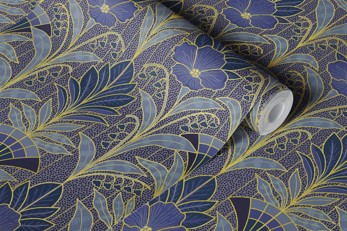 Lily of the Valley Art Deco Elegance wallpaper roll