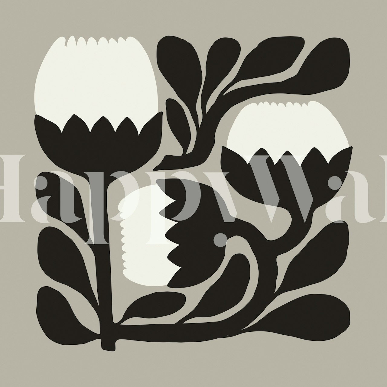 Carta da parati White Tulips in un ambiente