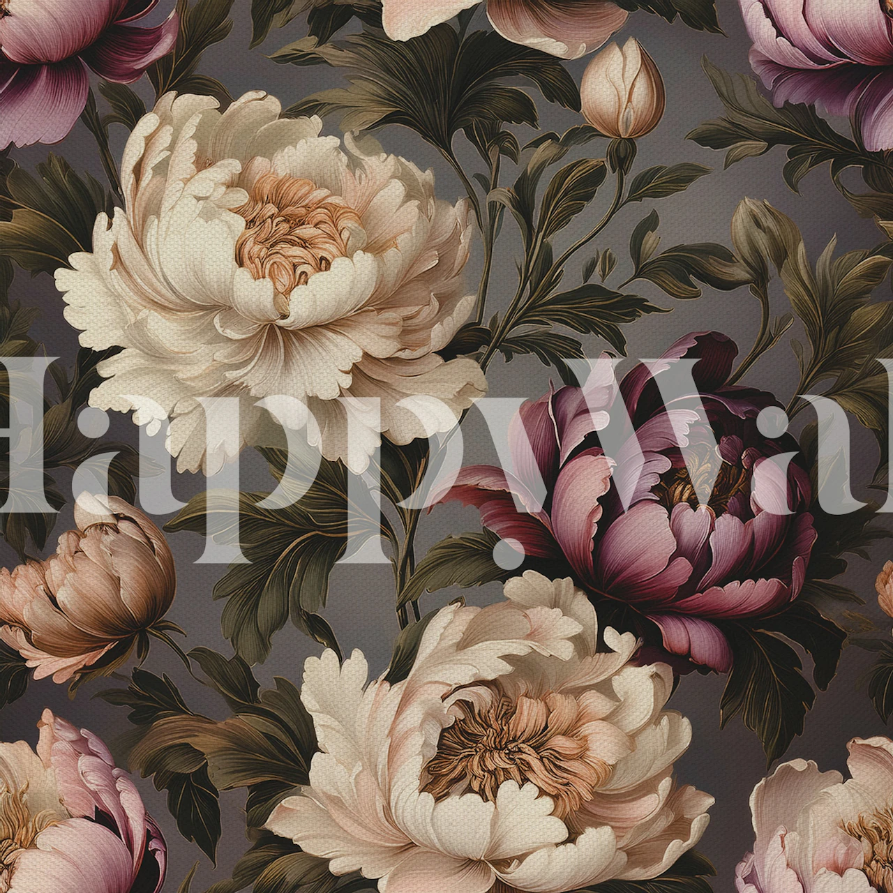Opulent Peony Flowers tapetti huoneessa