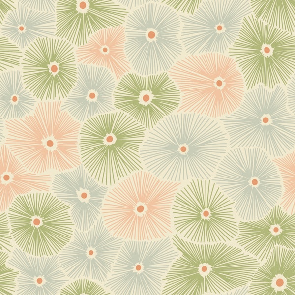 Abstract boho Sea anemones pastel