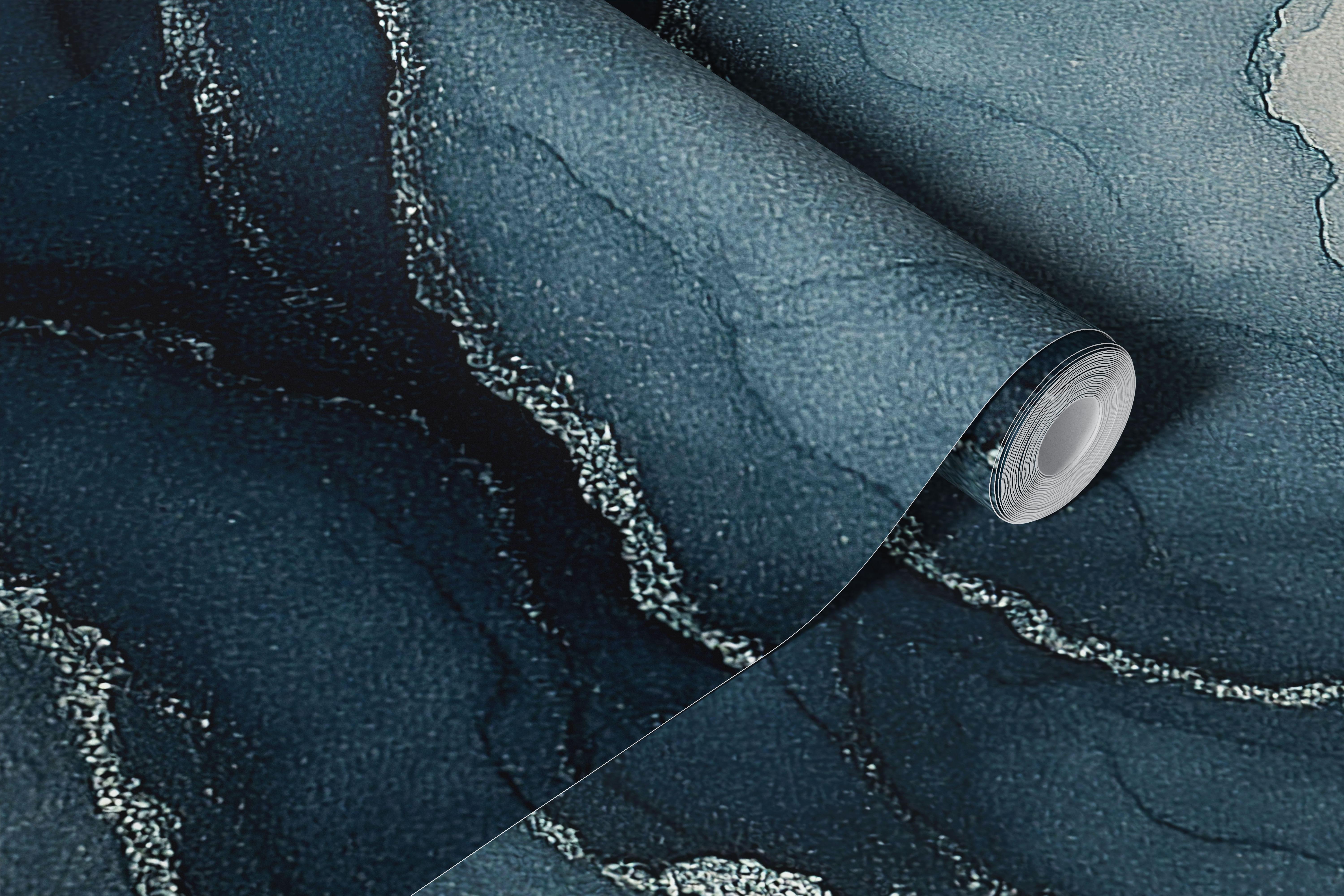 Blue and gray swirling abstract fluid pattern wallpaper