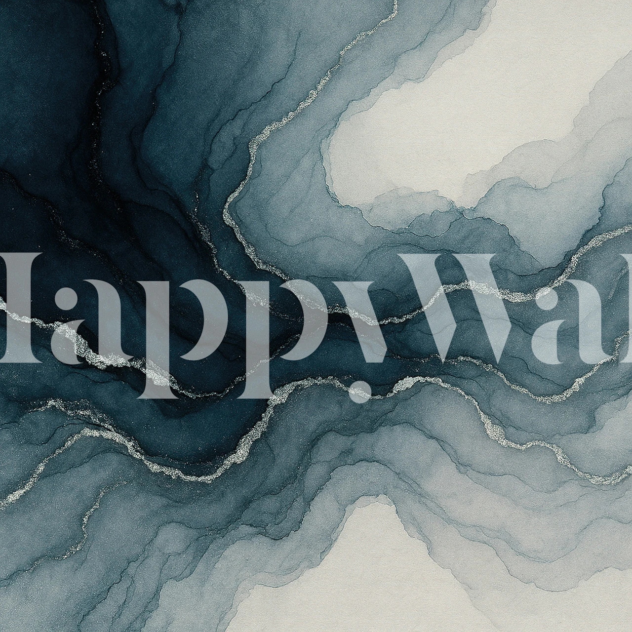 Blue and gray swirling abstract fluid pattern wallpaper
