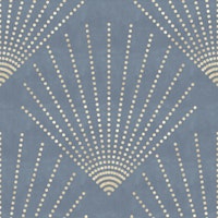 Golden Deco Dots on Blue Sage tapetit