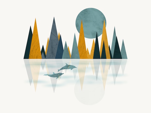 Mirrored Dolphin Mountainscapes