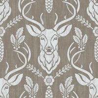 Cabincore Forest Deer - Brownish Gray tapetit