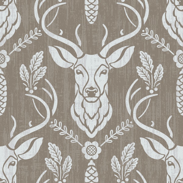 Cabincore Forest Deer - Brownish Gray