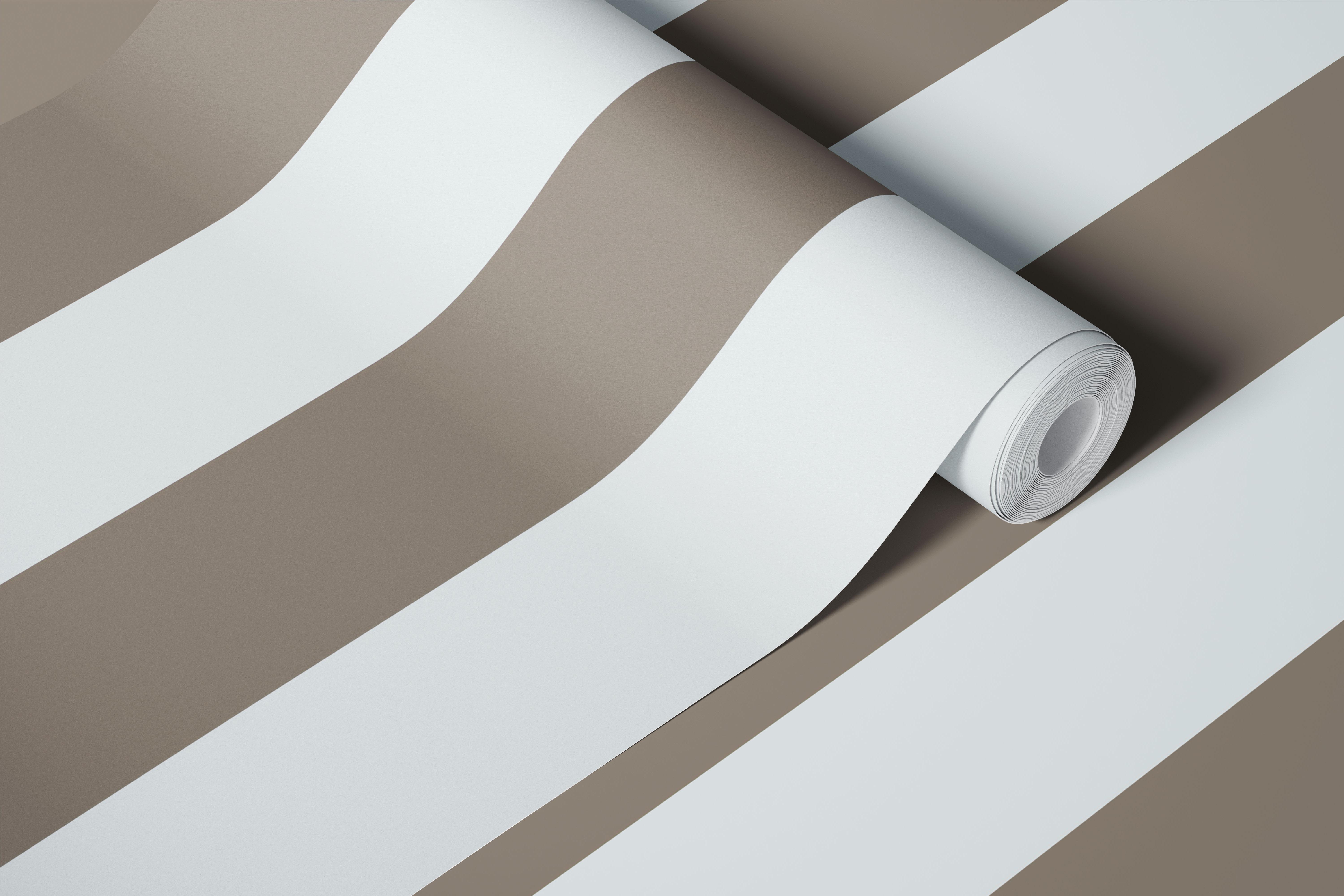 Cabincore Brownish Gray Stripes wallpaper in a room