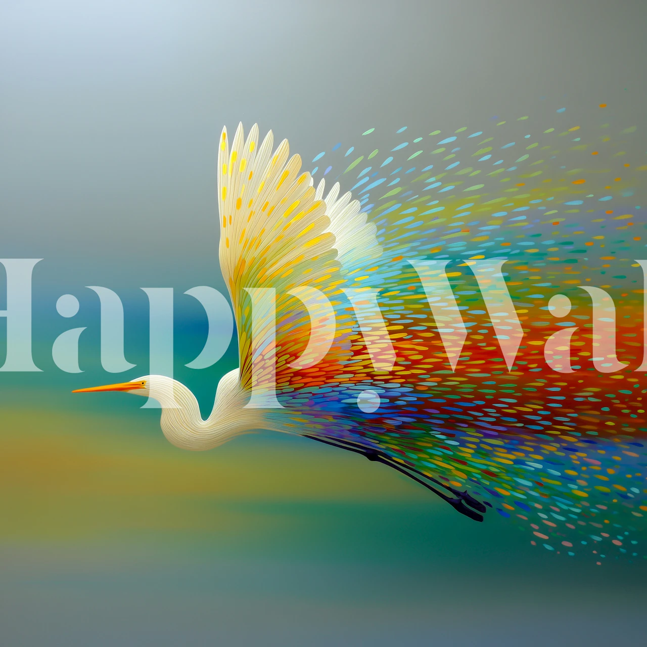 Carta da parati Vibrant Flight in una stanza moderna