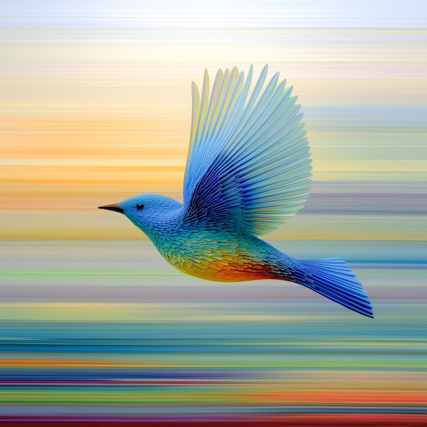 Colorful Bird in Motion