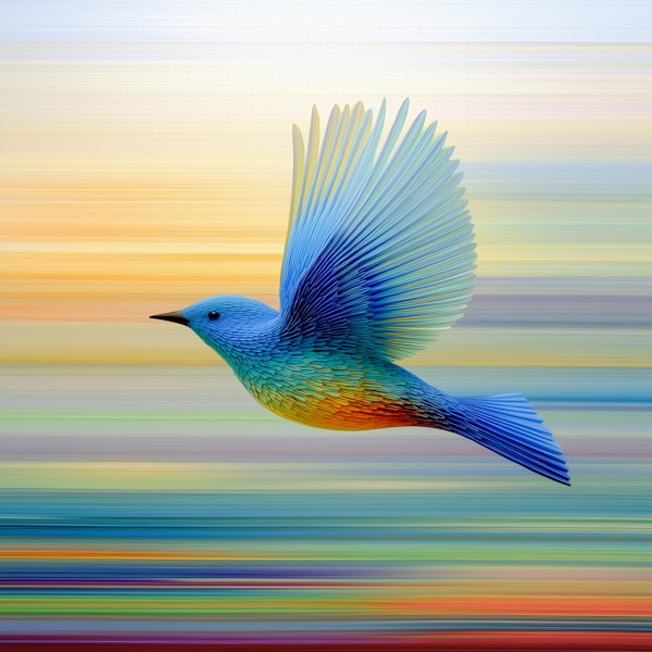 Colorful Bird in Motion