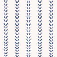 Steel Blue Leaf Vertical Stripes tapet