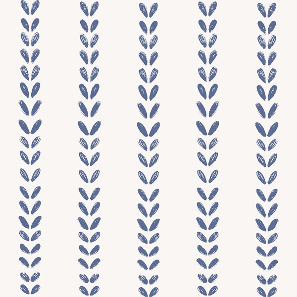 Steel Blue Leaf Vertical Stripes