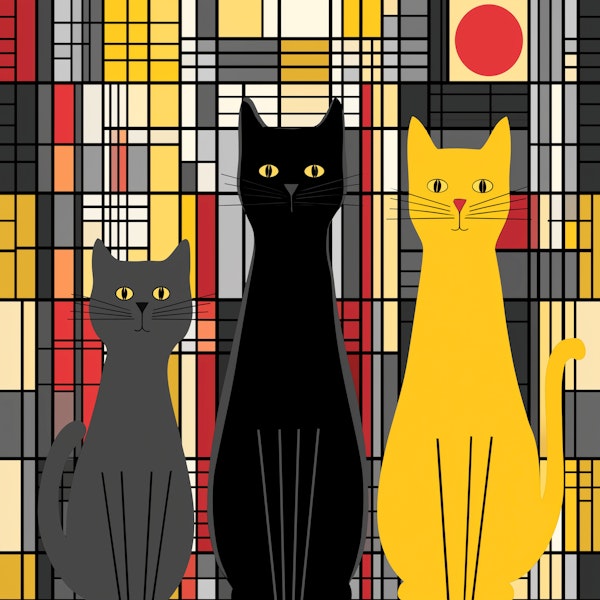 Abstract Cat Gathering