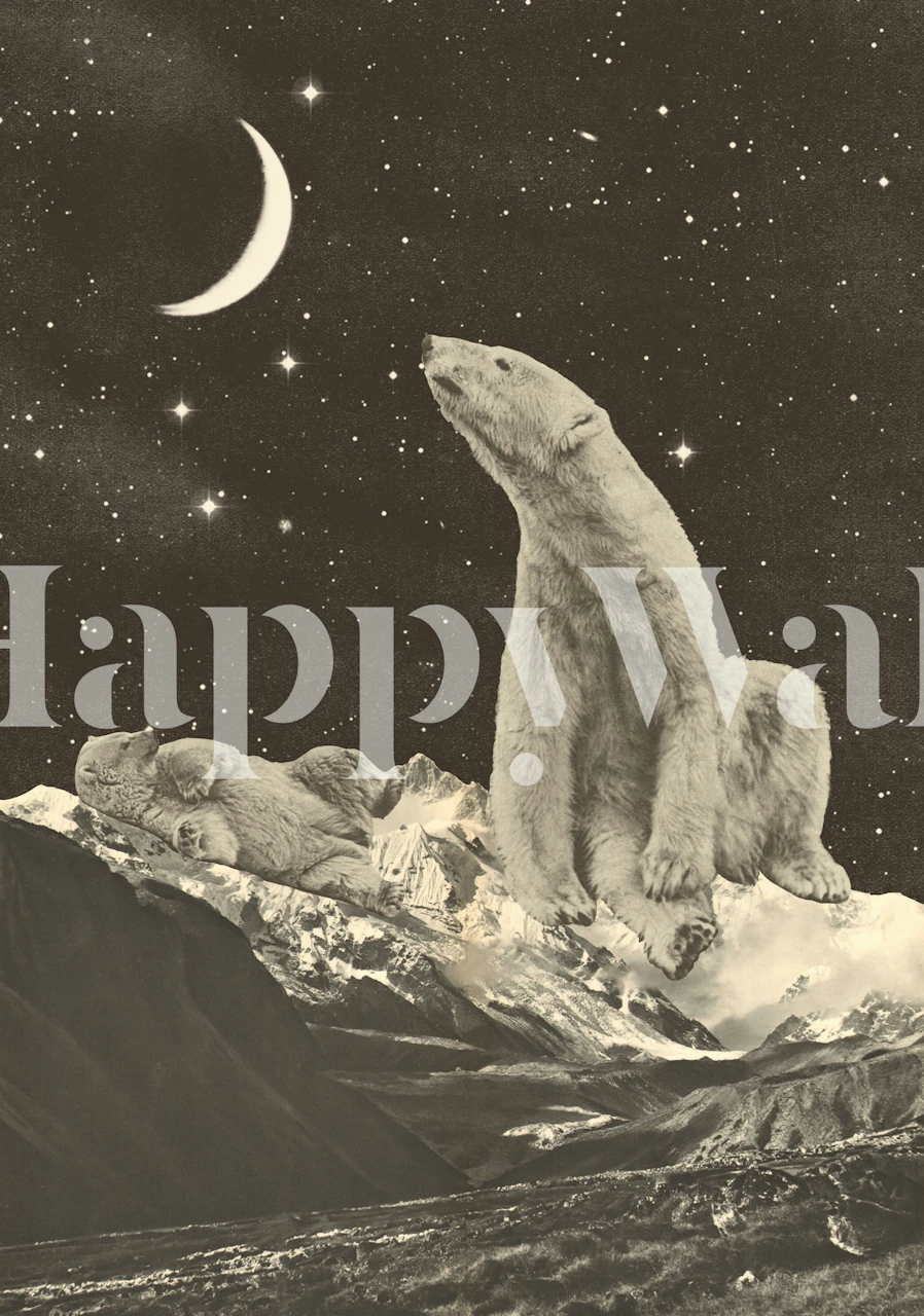 Giant white bears i en bergssetting